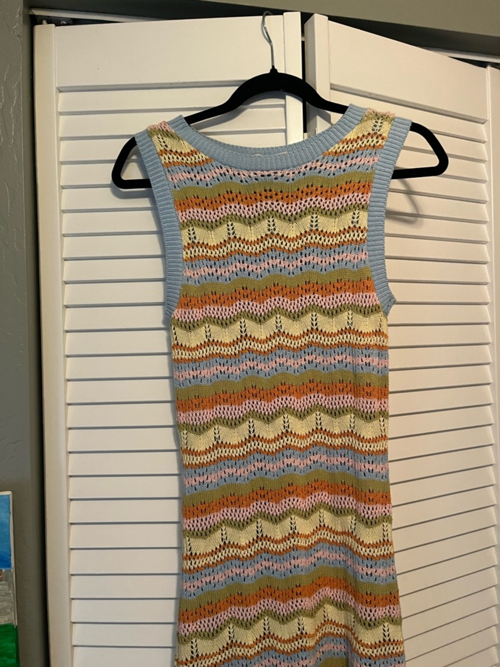 Sleeveless Knit Maxi Dress in Pastel Stripe